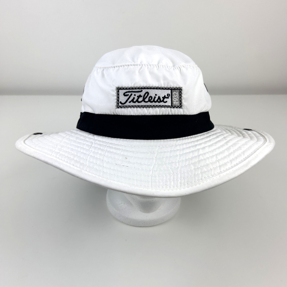 Titleist‎ Boonie Hat Wide Brim Golf Sun Hat White Black L/XL 23.5"